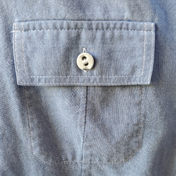 Lafayette 148 New York Blue Mandarin Collar Blouse - Picture 8 of 11